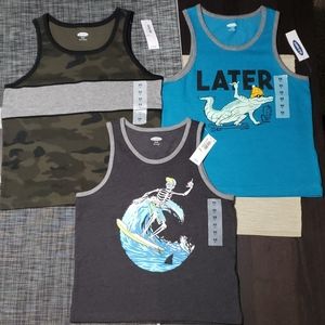 Boys Old Navy Tanktop Trio:Hang 10/Camo/LaterGator